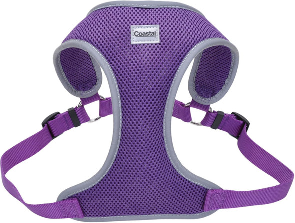 Coastal Pet Comfort Soft Reflective Wrap Adjustable Dog Harness - No-Pull Dog Harness For Small & Large Dogs - Purple - 5/8 X 19–23