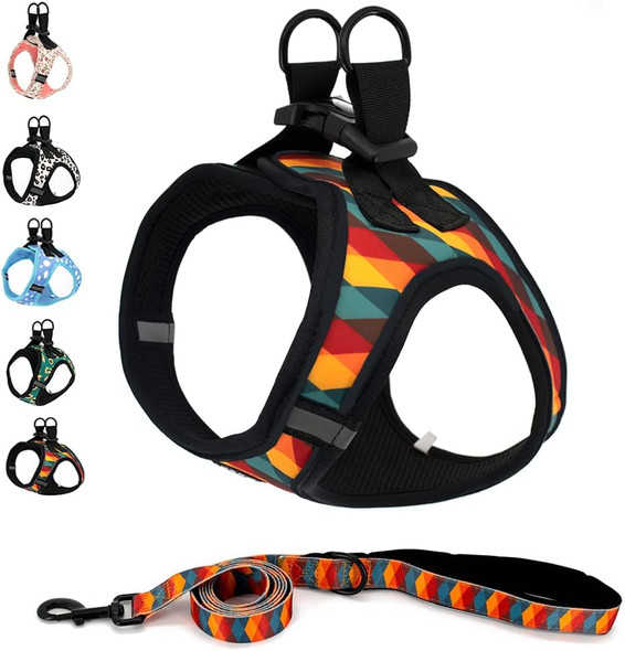 Step In Dog Harness And Leash Set, Reflective Dog Harness And Leash No Pull Dog Harness For Small Medium Large Dogs And Cats, Diamond