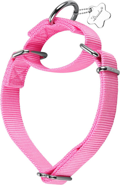 Martingale Collars For Dogs, Strong And Durable, Medium, Baby Pink, Heavy Duty Adjustable Nylon Dog Collar