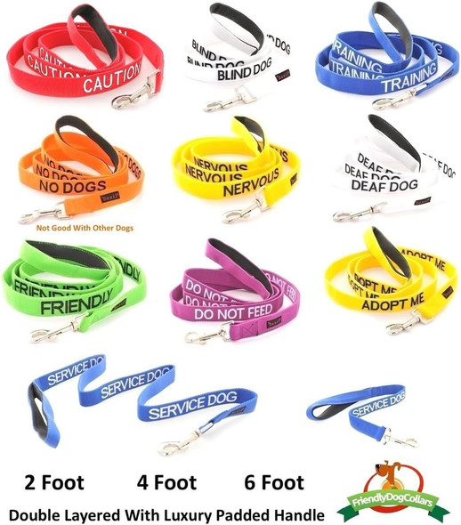 Service Dog Dexil Friendly Dog Collars Color Coded Dog Accident Prevention Leash 6Ft/1.8M Prevents Dog Accidents By Letting Others Know Your Dog In Advance Award Winning