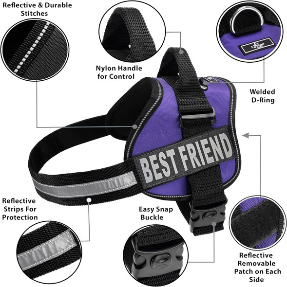 Doggie Stylz No Pull Dog Harness For Small, Medium, Large Dogs - Fully Adjustable - Reflective Best Friend Patches With Handle - No Choke Design - Dog Collars, Harnesses & Leashes - Pet Vest Doggie Stylz No Pull Dog Harness For Small, Medium, Large Dogs - Fully Adjustable - Reflective Best Friend Patches With Handle - No Choke Design - Dog Collars, Harnesses & Leashes - Pet Vest
