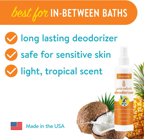 Deodorizer Spray For Pets 8Oz Long-Lasting Piña Colada Odor Eliminator For Dogs Gentle Water - Based Pet Deodorizing Spray Deodorizer Spray For Pets 8Oz Long-Lasting Piña Colada Odor Eliminator For Dogs Gentle Water - Based Pet Deodorizing Spray