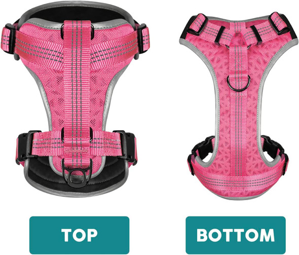 Embark Sports Dog Harness, Dog Harness For Medium Dogs No Pull With Light And Breathable Design - No Pull Dog Harness With Handle For Control. Easy On And Off, Size Adjustable, Non Choke Pink Vest