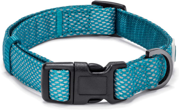 Embark Illuminate Reflective Dog Collar For Small Dogs –Adjustable Padded Dog Collars With Buckle Made With Nylon Reflective Material To Make Your Dog Collar Visible At Night – Small Dog Collar (Blue)
