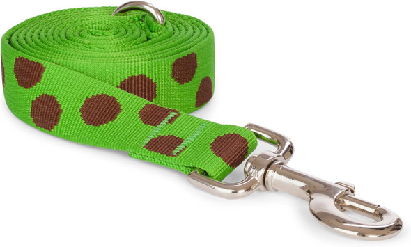 Fabdog Polka Dot Dog Lead, Eco-Friendly Dog Leash (Green, Large)