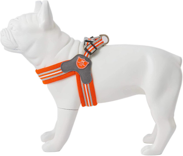 Hugo & Hudson Easy Walk Dog Harness, Adjustable Quick Dry No-Pull Pet Harness, Orange, Size 7