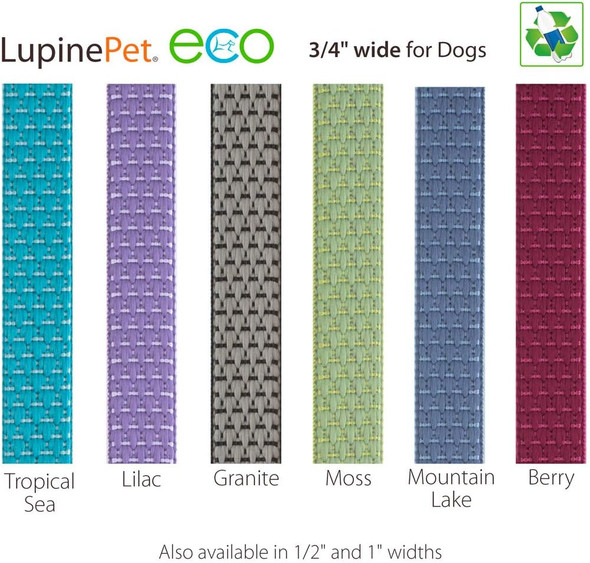 Dog Leash By Lupine Eco Collection 3/4 Wide Lilac 4-Foot Long With Padded Handle
