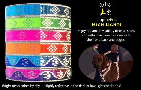 Lupine Reflective Cat And Small Pet H-Style Harness In 1/2 Wide Green Diamond With 9 To 14 Adjustable Girth