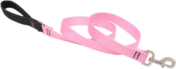 Dog Leash By Lupine In 1 Wide Pink 4-Foot Long With Padded Handle Dog Leash By Lupine In 1 Wide Pink 4-Foot Long With Padded Handle