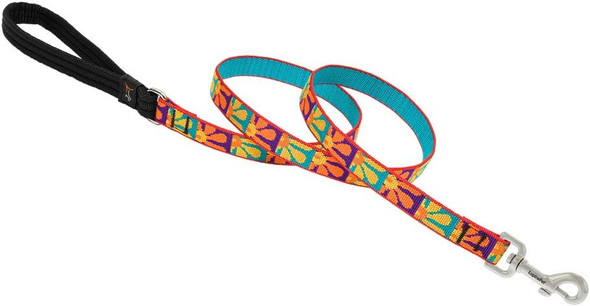 Lupinepet Originals 3/4 Crazy Daisy 4-Foot Padded Handle Leash For Medium And Larger Dogs Lupinepet Originals 3/4 Crazy Daisy 4-Foot Padded Handle Leash For Medium And Larger Dogs