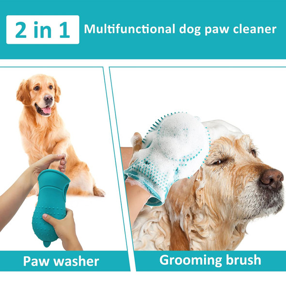 Dog Paw Cleaner For Dog, Silicone Pet Paw Washer Brush With Soft Bristles, Portable Puppy Dog Foot Cleaner Cup And Scrubber For Dogs