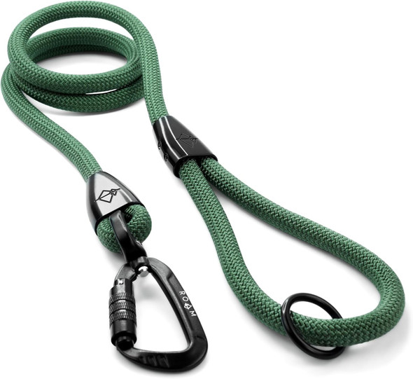 Premium Explorer Leash - Climbing Rope Leash With Autolocking Aviation Aluminum Carabiner - Oregon Haze, 6Ft