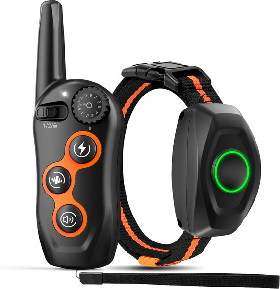 Dog Training Collar, Ipx7 Waterproof Dog Training Collar With Remote Range 1300Ft, 3 Training Modes, Beep, Static, Vibration, Rechargeable Electric Training Collar For Small Medium Large Dogs