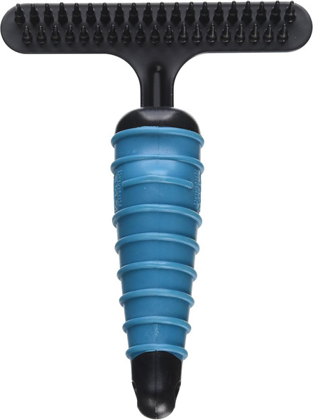 Master Grooming Tools Ergonomic Double-Row Undercoat Rakes — Efficient Tools For Grooming Dogs, 39 Pins, Blue