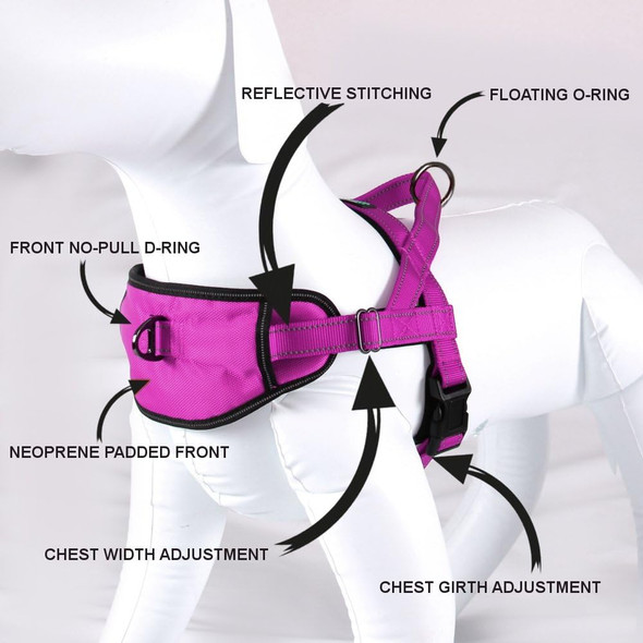 Max And Neo Triple Handle Traffic Dog Leash Reflective - We Donate A Leash To A Dog Rescue For Every Leash Sold (Purple)