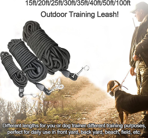 Maypaw 15Ft/20Ft/25Ft/30Ft/35Ft/40Ft/50Ft/100Ft Long Rope Training Dog Leash- Heavy Duty Nylon Recall Pet Tracking Line- For Small Medium Outside Training Play Camping Or Backyard