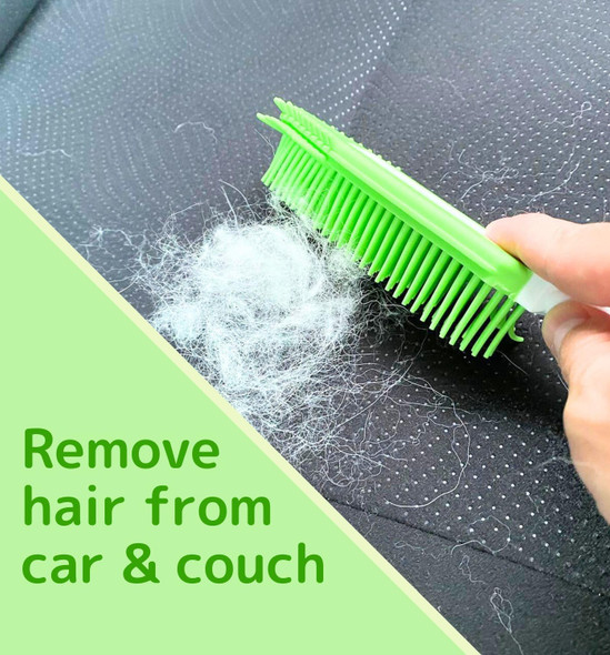Pet Hair Remover For Car Couch Clothes Furniture - Dog & Cat Fur Lint Removal Brush Soft Rubber Bristles