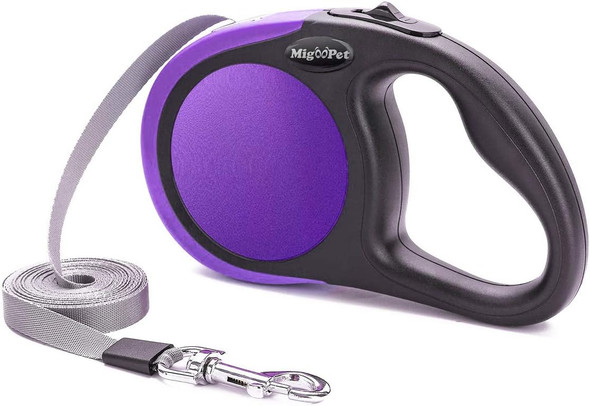 Heavy Duty Retractable Dog Leash-16Ft Strong & Durable Walking Leash For S To L Dogs Up To 45/115 Lbs, d Lock System, Non Slip Grip, Tangle (Medium-Large Sized Dogs, Purple)