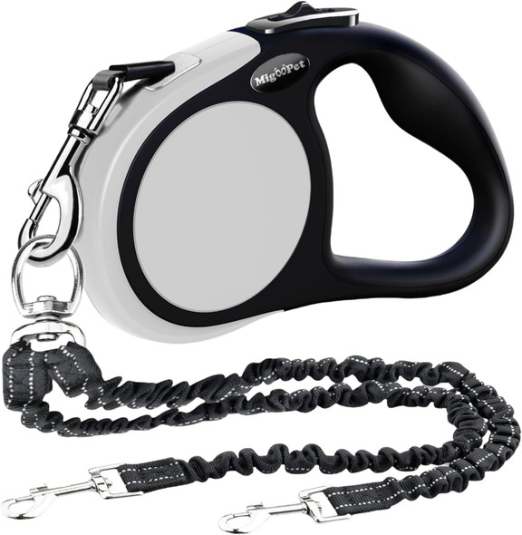 Double Retractable Dog Leash For Two Dogs Up To 50 Lbs Per Dog - 16 Ft Coupler Dog Leashes For Small Medium Dogs - One Locked System, Non Slip Grip, Tangle