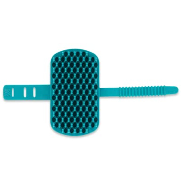 Messy Mutts Reversible Silicone Dual Sided Pet Grooming Brush Gentle Massage, Brushing, Bathing And Dog Hair Removal Tool One Size Fits All Blue