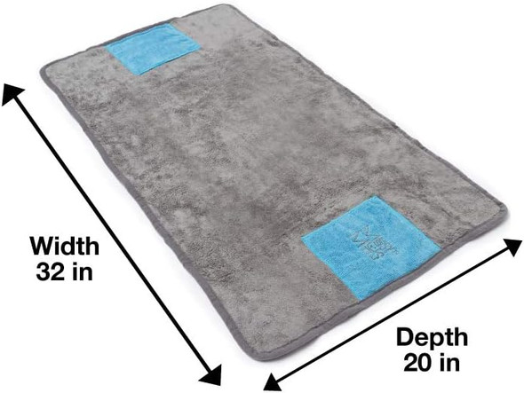 Messy Mutts Ultra Soft Microfiber Towel With Hand Pockets Super Absorbent Moisture Locking Soft, Durable Plush Microfiber Dog Towel Machine Washable Dog Shammy