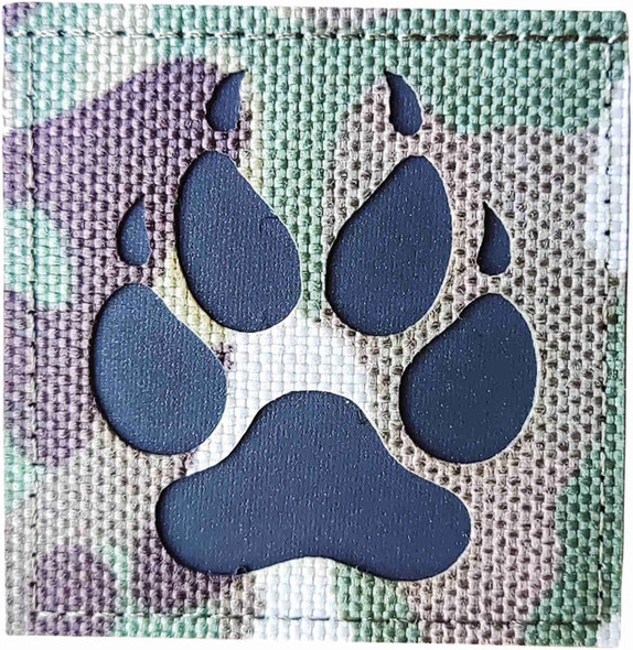 Paw Ir Infrared Reflective Service Dog Patches, American Flag K9 Dog Vest Harnesses Emblem Patches, Tactical Hook Loop Golden 5Cm X 5Cm ( 2Inch X 2Inch )