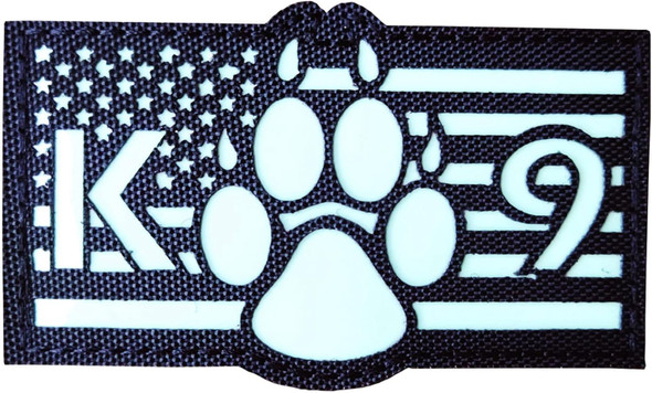 Paw Ir Infrared Reflective Service Dog Patches, American Flag K9 Dog Vest Harnesses Emblem Patches, Tactical Hook Loop Golden 5Cm X 5Cm ( 2Inch X 2Inch )