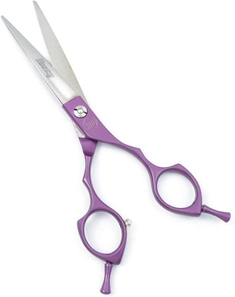 6.5 Professional Pet Grooming Scissor, Dog Cat Grooming Shear/Scissor Fur Cutting Shear With Double Finger Rests, 440C Japanese Stainless Steel Grooming Scissor, Purple