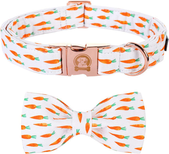 Easter Dog Collar With Bow,Girl Dog Collars For Female Dog,Soft Bowtie Dog Collars For Puppy, Cute Dog Collar Adjustable For Boy Dog,Dog Holiday Collar For Small Medium Large Dogs