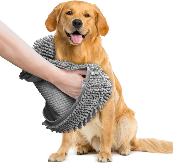 Muddy Mat Original Doggy Dryer, Highly Absorbent Microfiber Washable Dog Shammy Quick Drying Towel Absorber - Extra Soft Plush Wrap Chenille Bath Towels To Dry Soggy Large Pets & Small Puppy