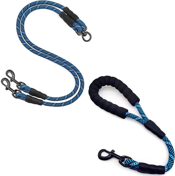 Double Dog Leash Coupler+18Inch Short Rope Dog Leash
