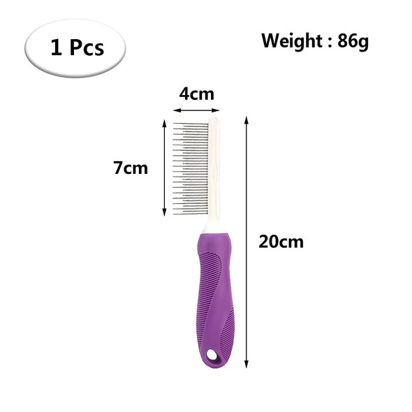 Detangling Pet Hair Comb Pet Grooming Comb Long Stainless Steel Teeth Comb For Dogs Cats