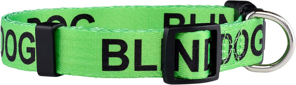 Native Pup Blind Dog Collar- Limited Sight Alert - Eye Catching Vibrant Green Color - Durable Nylon (Medium)