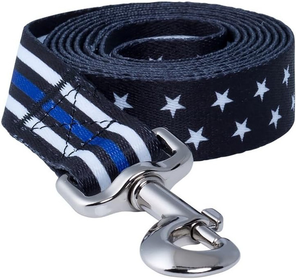Native Pup Thin Blue Line/Police Dog Leash (Stars)