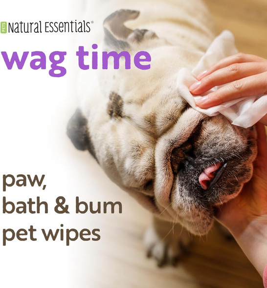 Wag Time Dog Wipes For Paws And Butt - 400 Ct Thick Plant-Based Cleaning And Deodorizing Cloth, Lavender With Chamomile, Aloe Vera, Vitamin E, B5, Oatmeal (Pack Of 1)