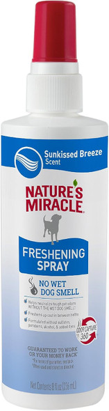 Nature'S Miracle Freshening Spray For Dogs Freshens Dog’S Coat Between Baths And Neutralizes Tough Odors With Sunkissed Breeze Scent, 8 Ounces