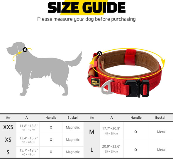 The Comfort Collar, Soft Cowhide Padded Dog Collar For All Breeds, Reflective Patch, Metal Buckle For Big Size Dogs Easy Control Handle (S,M,L) (Xs, Passion Red)