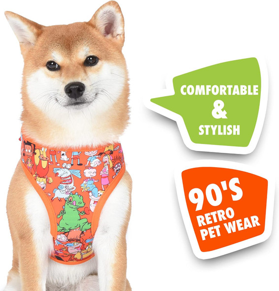 Nickelodeon For Pets All Stars Dog Harness For Large Dogs No Pull Dog Harness Vest With Nickelodeon Characters From Rugrats, Hey Arnold, And More Nickelodeon Pet Harness