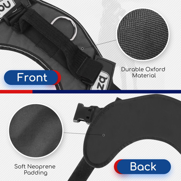 Dog Vest Harness, Nobleza Reflective No Pull Dog Harness With Handle And Soft Padding, Adjustable Easy On Grip Harness For Dogs For Small Medium Large Breeds (Black, M)