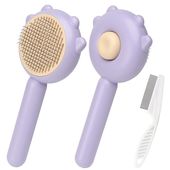 Pet Hair Cleaner Brush,Cat Brush With Release Button,Cat Grooming Long Short Cats Dogs Massage Brushes,Cat For Shedding Dandruff Comb(Purple) Pet Hair Cleaner Brush,Cat Brush With Release Button,Cat Grooming Long Short Cats Dogs Massage Brushes,Cat For Shedding Dandruff Comb(Purple)