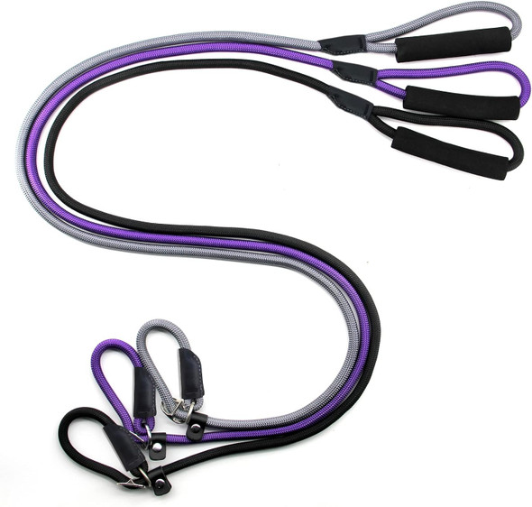 Durable Slip Lead, 3Pcs Slip Leads For Dogs, 5 Ft Slip Lead Dog Leash Adjustable Dog Training Leash, Strong Nylon Rope Slip Leash For Large Medium Small Dogs