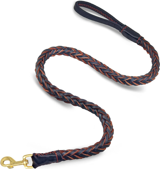 Leather Dog Leash, Durable Braided Dog Training Leash, Heavy Duty Leather Dog Leashes, Soft And Comfortable Leather Leash For Large And Medium Dogs