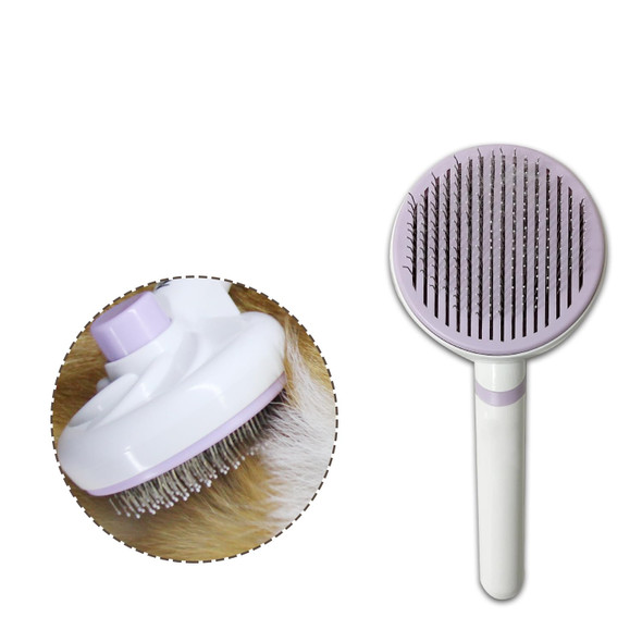 Cat, Dog Brush, Self Cleaning Pet Brush For Grooming Long Short Haired Dog&Cat With Release Button,Cat Brush For Shedding, Removes Loose Undercoat Mats Tangled Hair For Indoor Cats