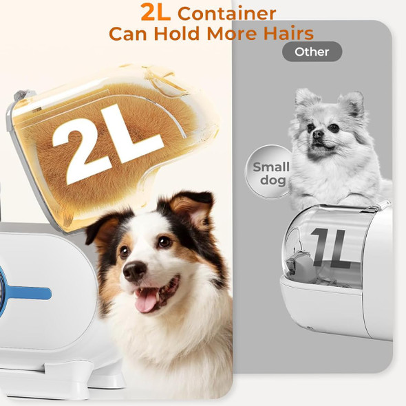Dog Grooming Vacuum For Shedding - 2.0L Dog Grooming Kit Pet Cleaning Tool Kit, Dog Hair Remover With 4 Powerful Suction,99% Pet Hair, Low Noise Grooming Clippers Tools For Dogs Cats Dog Grooming Vacuum For Shedding - 2.0L Dog Grooming Kit Pet Cleaning Tool Kit, Dog Hair Remover With 4 Powerful Suction,99% Pet Hair, Low Noise Grooming Clippers Tools For Dogs Cats