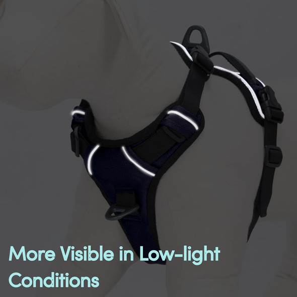 Ollydog Alpine Harness_No-Pull Pet Harness Adjustable Outdoor Pet Vest Reflective Easy Control For Small Medium Large Dogs, Atlantic, Small