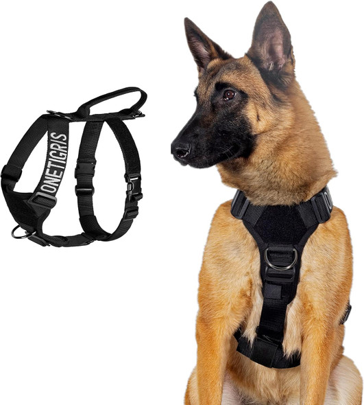 Dog Harness, No Pull Dog Harness, Lightweight Dog Harness Perfect For Walking Hiking All-Day Wear With Small, Medium And Large Dogs(Black,L)