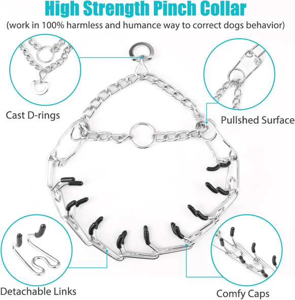 Dog Training Collar,Adjustable No Pull Dog Collar And Heavy Duty Metal Dog Leash With Comfort Cap For Small.Medium,Large Dogs