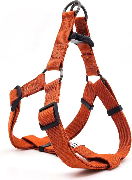 Dog Harness For Medium Dogs Rayon Derived From Bamboo 90%, Polyester 10% No Pull Dog Harness, Step-In Adjustable Dog Harness For Medium Dogs-Orange