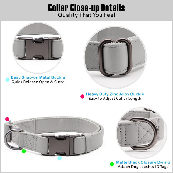 Stylish Leather Dog Leash (6.6') And Dog Collar Set – Rose Gold Metal Buckle – Multi-Function Training Leash – Adjustable 3 Lengths Leash- Easy To Clean Stylish Leather Dog Leash (6.6') And Dog Collar Set – Rose Gold Metal Buckle – Multi-Function Training Leash – Adjustable 3 Lengths Leash- Easy To Clean