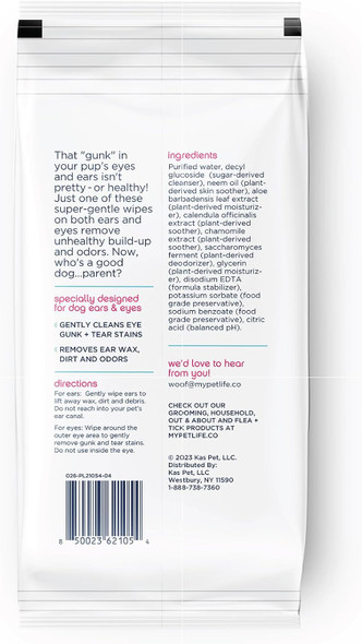 Dog Ear Wipes, Dog Eye Wipes - Plant-Based Dog Ear Cleaner Wipes With Moisturizing Aloe Leaf & Soothing Chamomile - Fragrance Eye And Ear Wipes For Dogs - 30 Count (Pack Of 1)